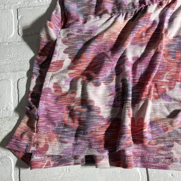 LOGO by Lori Goldstein Tunic Top Women 3X Purple Floral Printed Slub Knit Peplum - Picture 12 of 13